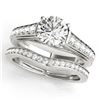 Image 1 : 1.2 ctw Certified VS/SI Diamond 2pc Wedding Set 14k White Gold - REF-119W3H