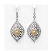 Image 1 : 2.78 ctw Diamond & Pearl Earrings 18K White Gold - REF-262G2W