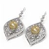 Image 3 : 2.78 ctw Diamond & Pearl Earrings 18K White Gold - REF-262G2W