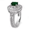 Image 2 : 1.58 ctw Emerald & Diamond Ring 18k White Gold - REF-118W2H