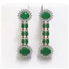 Image 1 : 13.28 ctw Emerald & Diamond Earrings 14K Rose Gold - REF-236F4M