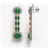 Image 2 : 13.28 ctw Emerald & Diamond Earrings 14K Rose Gold - REF-236F4M