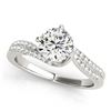 Image 1 : 1 ctw Certified VS/SI Diamond Bypass Ring 18k White Gold - REF-156H3R