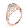Image 3 : 1.4 ctw Certified VS/SI Diamond Halo Ring 18k Rose Gold - REF-307H5R