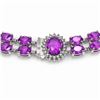 Image 3 : 55.03 ctw Amethyst & Diamond Necklace 14K White Gold - REF-581Y8X