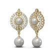 Image 2 : 5 ctw Diamond & Pearl Earrings 18K Yellow Gold - REF-350H5R