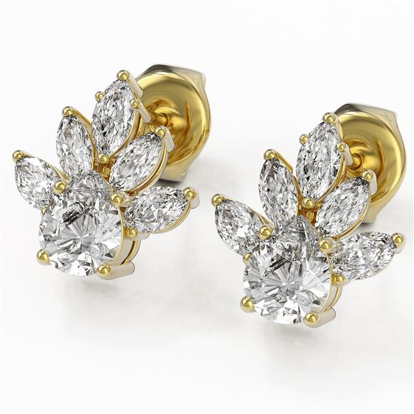 1.75 ctw Pear Cut Diamond Designer Earrings 18K Yellow Gold - REF-168A8N