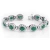 Image 1 : 16 ctw Emerald & Diamond Bracelet 14k White Gold - REF-400Y2X