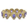 Image 2 : 50.04 ctw Tanzanite & Diamond Victorian Bracelet 14K Yellow Gold - REF-2636A4N