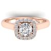 Image 1 : 1.01 ctw Certified VS/SI Diamond Solitaire Halo Ring 14k Rose Gold - REF-182K9Y