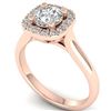 Image 2 : 1.01 ctw Certified VS/SI Diamond Solitaire Halo Ring 14k Rose Gold - REF-182K9Y