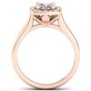 Image 3 : 1.01 ctw Certified VS/SI Diamond Solitaire Halo Ring 14k Rose Gold - REF-182K9Y