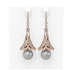 Image 1 : 4.33 ctw Diamond & Pearl Earrings 18K Rose Gold - REF-390W9H