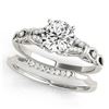 Image 1 : 1 ctw Certified VS/SI Diamond Solitaire 2pc Wedding Set 14k White Gold - REF-140A6N