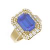 Image 3 : 5.35 ctw Tanzanite & Diamond Ring 18K Yellow Gold - REF-338A2N
