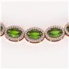 Image 3 : 48.14 ctw Peridot & Diamond Micro Pave Halo Necklace 10k Rose Gold - REF-756K5Y