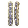 Image 2 : 9.25 ctw Tanzanite & Diamond Earrings 18K Yellow Gold - REF-248F4M