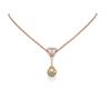 Image 1 : 1.5 ctw Diamond & Pearl Necklace 18K Rose Gold - REF-160F9M