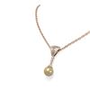 Image 2 : 1.5 ctw Diamond & Pearl Necklace 18K Rose Gold - REF-160F9M