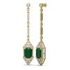 Image 2 : 13.65 ctw Emerald & Diamond Earrings 18K Yellow Gold - REF-354N5F