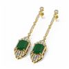 Image 3 : 13.65 ctw Emerald & Diamond Earrings 18K Yellow Gold - REF-354N5F
