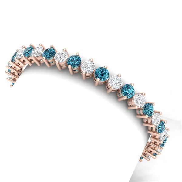 20 ctw Certified SI/I Intense Blue Diamond Bracelet 18K Rose Gold - REF-1875H2R