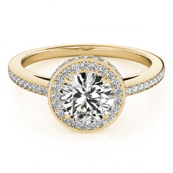 1 ctw Certified VS/SI Diamond Halo Ring 18k Yellow Gold - REF-117A3N