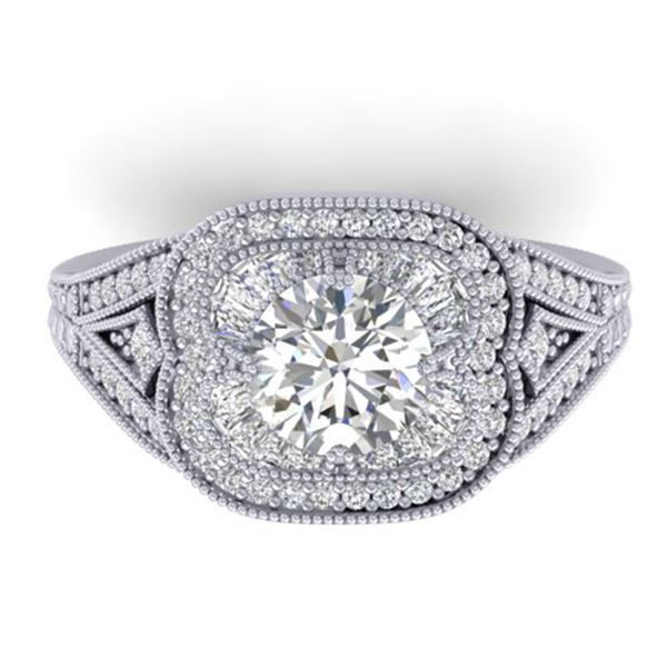 1.95 ctw Certified VS/SI Diamond Art Deco Micro Ring 14k White Gold - REF-368M9G