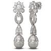 Image 2 : 6.87 ctw Diamond & Pearl Earrings 18K White Gold - REF-544H3R