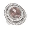 Image 3 : 6.46 ctw Morganite & Diamond Ring 18K White Gold - REF-445H5R