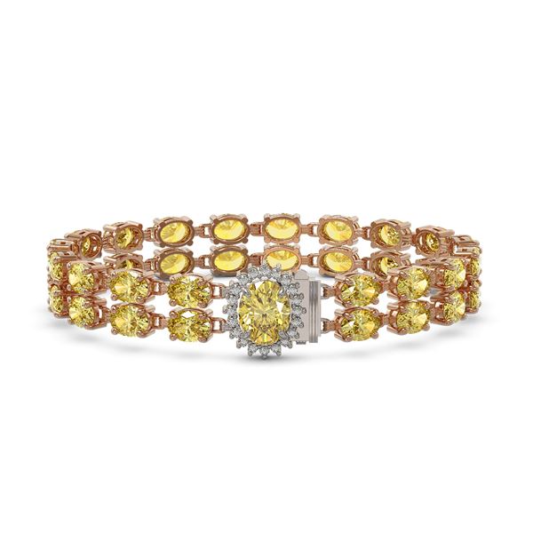 24.02 ctw Citrine & Diamond Bracelet 14K Rose Gold - REF-218H2R