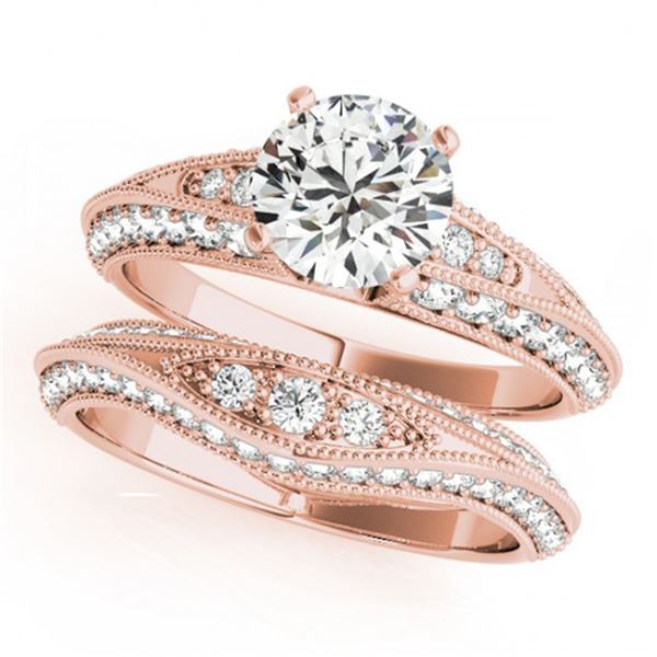1.51 ctw Certified VS/SI Diamond 2pc Wedding Set Antique 14k Rose Gold - REF-133N6F