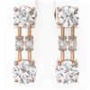 Image 2 : 3 ctw Marquise Cut Diamond Designer Earrings 18K Rose Gold - REF-443H6R
