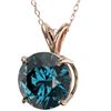 Image 2 : 2.50 ctw Certified Intense Blue Diamond Necklace 10k Rose Gold - REF-429A5N