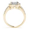 Image 2 : 1.01 ctw Certified VS/SI Cushion Diamond Halo Ring 18k Yellow Gold - REF-166Y5X
