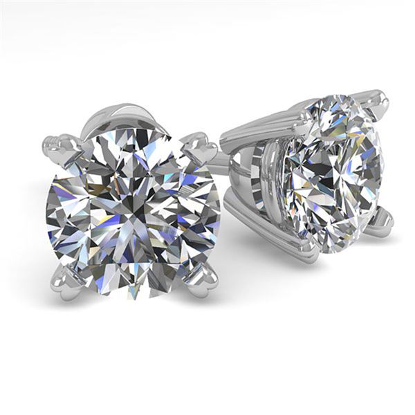 1.53 ctw VS/SI Diamond Stud Designer Earrings 18k White Gold - REF-203N8F