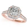 Image 2 : 1.75 ctw Certified VS/SI Princess Diamond 2pc Set Halo 14k Rose Gold - REF-341X9A
