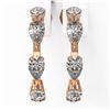 Image 2 : 3.5 ctw Pear Cut Diamond Designer Earrings 18K Rose Gold - REF-429M8G