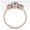 Image 3 : 1 ctw Past Present Future VS/SI Diamond Ring 18k Rose Gold - REF-129Y9X