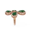 Image 2 : 9.57 ctw Emerald & Diamond Ring 18K Rose Gold - REF-272A8N