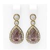 Image 1 : 2.5 ctw Morganite & Diamond Earrings 18K Yellow Gold - REF-142M8G