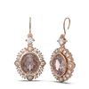 Image 2 : 8.98 ctw Morganite & Diamond Earrings 18K Rose Gold - REF-300W2H
