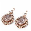 Image 3 : 8.98 ctw Morganite & Diamond Earrings 18K Rose Gold - REF-300W2H