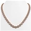 Image 1 : 34.96 ctw Oval Cut Diamond Micro Pave Necklace 18K Rose Gold - REF-4831X4A