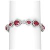 Image 1 : 33.90 ctw Ruby & Diamond Bracelet 18K White Gold - REF-637R3K