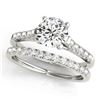 Image 1 : 1.45 ctw Certified VS/SI Diamond 2pc Wedding Set 14k White Gold - REF-280H4R