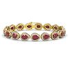 Image 1 : 21.69 ctw Ruby & Diamond Micro Pave Halo Bracelet 10k Yellow Gold - REF-336W4H