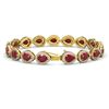 Image 2 : 21.69 ctw Ruby & Diamond Micro Pave Halo Bracelet 10k Yellow Gold - REF-336W4H