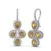 Image 2 : 12.76 ctw Canary Citrine & Diamond Earrings 18K White Gold - REF-304Y5X