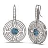 Image 2 : 3.36 ctw Intense Blue Diamond Earrings 18K White Gold - REF-368F8M